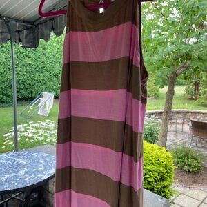 J. Jill pink and brown stripe tank Size L